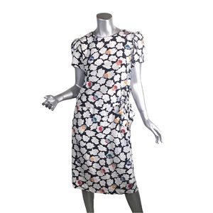 Vintage 80’s Floral Dress Size Medium Layered Side Tie Blouson Dress